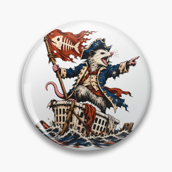 Item preview, Pirate Opossum Sailing Laundry Basket Meme Fan designed and sold by chattsuede.