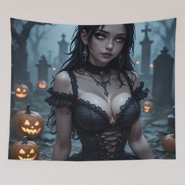 Item preview, Hot Halloween Anime Girl Goth Mommy Waifu Woman designed and sold by Your New Fixation.