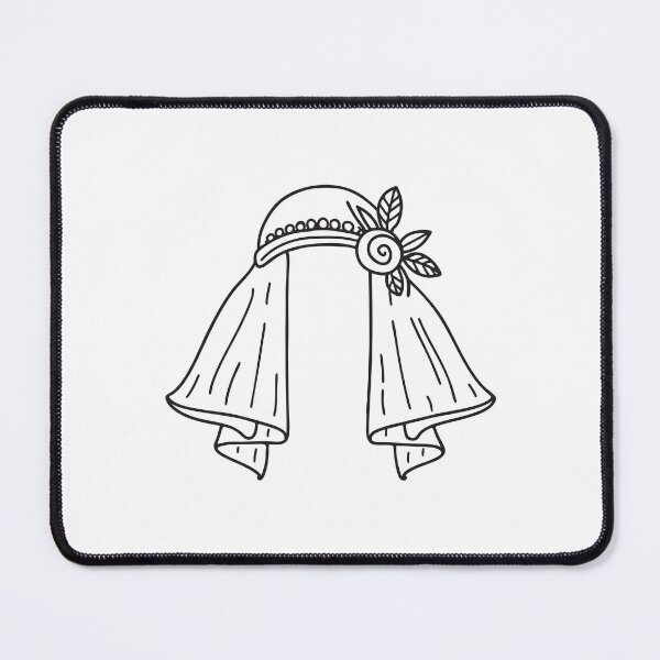 Item preview, Doodle illustration of a veil fastened to a decorative hair comb designed and sold by rasagamastore.