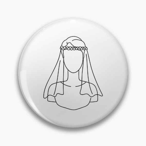 Item preview, Doodle illustration of a veil draped from a mannequin head designed and sold by rasagamastore.