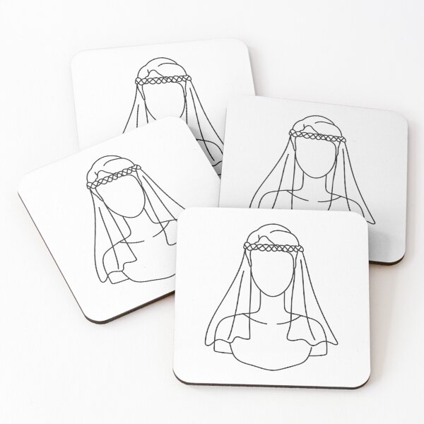 Item preview, Doodle illustration of a veil draped from a mannequin head designed and sold by rasagamastore.