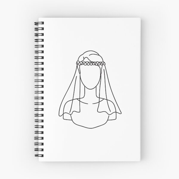 Item preview, Doodle illustration of a veil draped from a mannequin head designed and sold by rasagamastore.