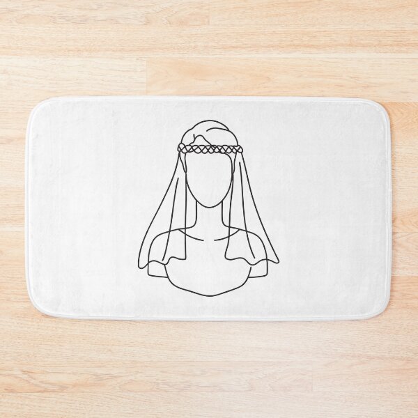 Item preview, Doodle illustration of a veil draped from a mannequin head designed and sold by rasagamastore.