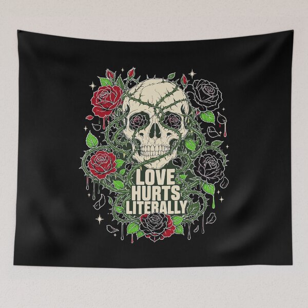 Item preview, Halloween Love Hurts Literally Skull Rose Gothic designed and sold by Uglyandcute.