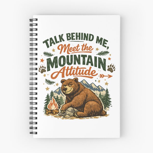 Item preview, Talk Behind Me Meet The Mountain Attitude Bear Art Design Print designed and sold by inkoutninja.