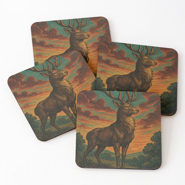 Item preview, Majestic Vintage Deer Poster designed and sold by PaintedPixels01.