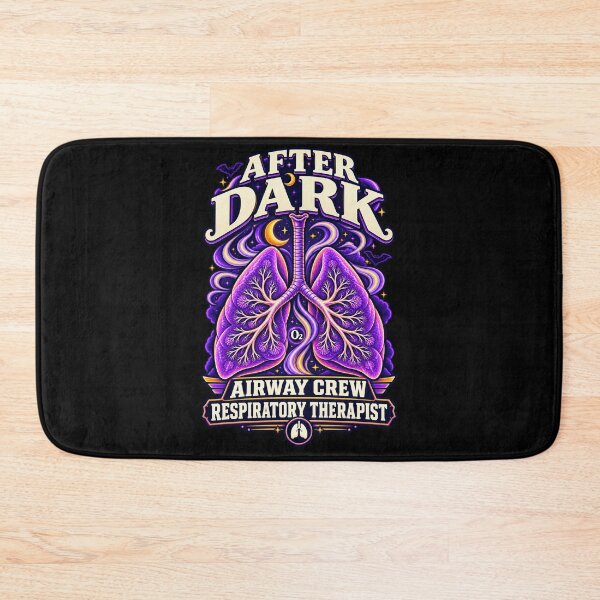 Item preview, After Dark Airway Crew Respiratory Therapist Purple Lungs and Bats designed and sold by ClinicalHubs.