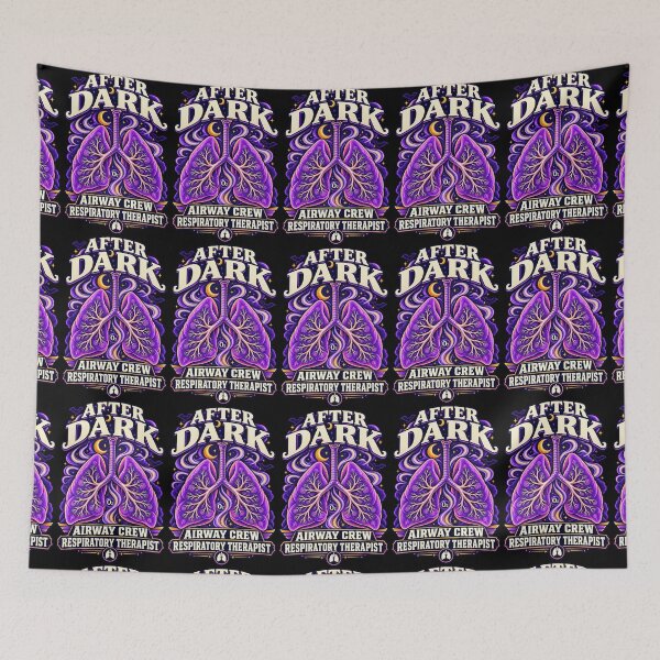 Item preview, After Dark Airway Crew Respiratory Therapist Purple Lungs and Bats designed and sold by ClinicalHubs.