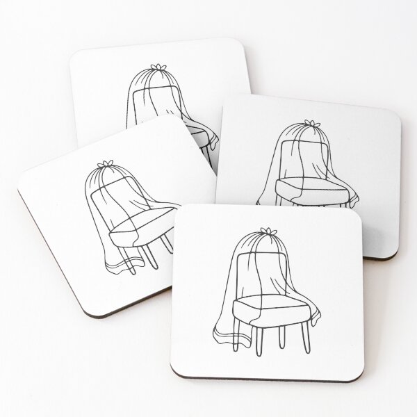 Item preview, Doodle illustration of a veil placed on a cushioned chair designed and sold by rasagamastore.