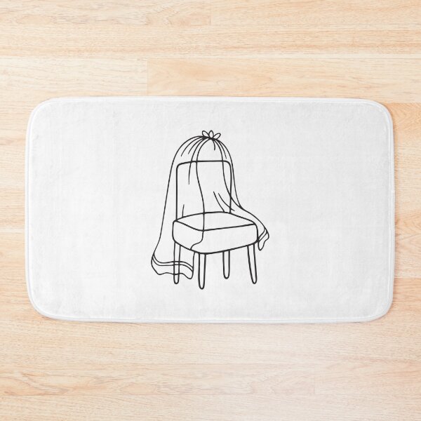 Item preview, Doodle illustration of a veil placed on a cushioned chair designed and sold by rasagamastore.