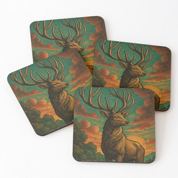 Item preview, Majestic Vintage Deer Poster designed and sold by PaintedPixels01.