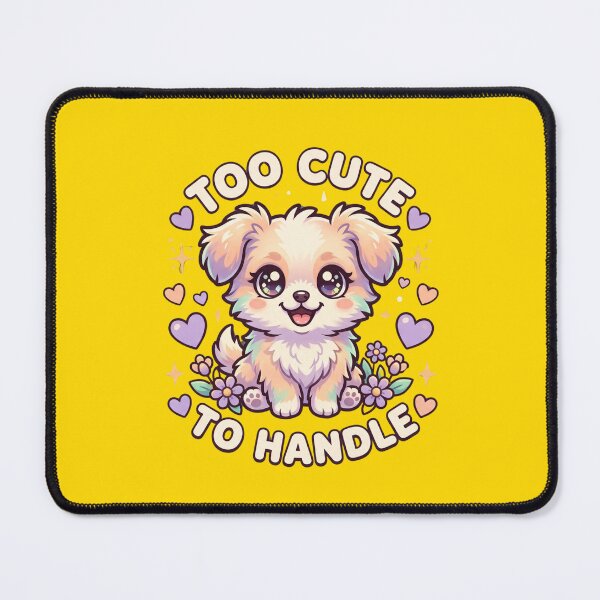 Item preview, Too Cute To Handle Kawaii Fluffy Puppy Dog Pastel Sticker Graphic designed and sold by BiniClicks.