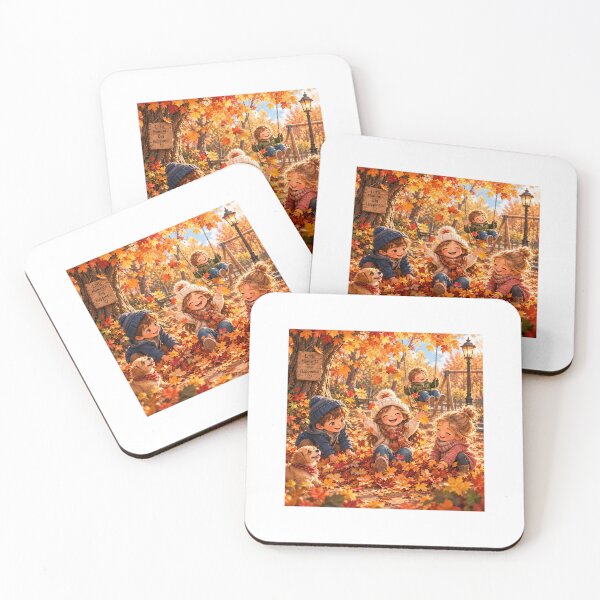 Item preview, Children Playing in the Autumn Park – Cozy Fall Memories designed and sold by NestDesigns01.