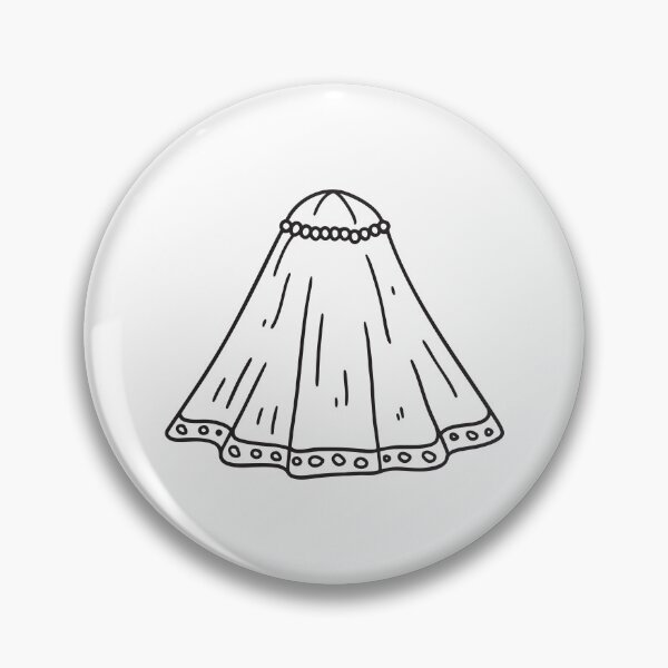 Item preview, Doodle illustration of a veil with beaded trim fully spread out designed and sold by rasagamastore.