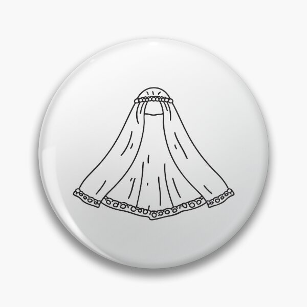Item preview, Doodle illustration of a veil featuring beaded trim laid flat designed and sold by rasagamastore.
