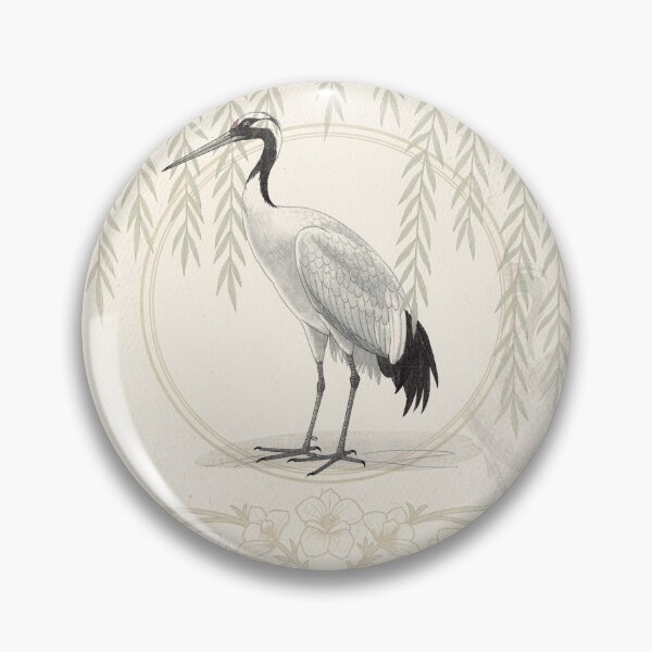 Item preview, Ink Crane Among Willow Branches designed and sold by PictorialWhimsy.