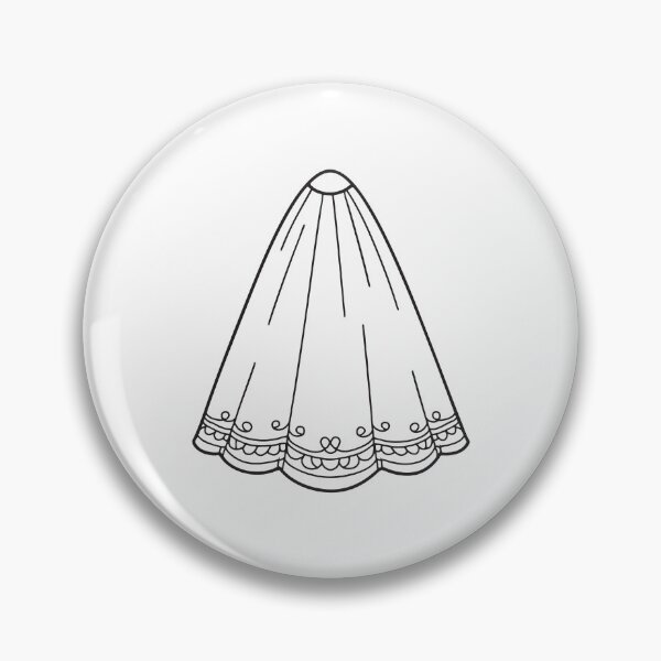 Item preview, Doodle illustration of a veil decorated with fine lace designs designed and sold by rasagamastore.