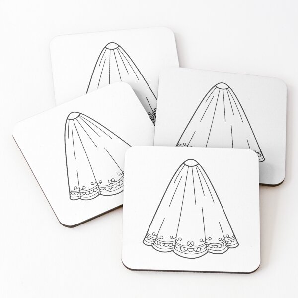 Item preview, Doodle illustration of a veil decorated with fine lace designs designed and sold by rasagamastore.