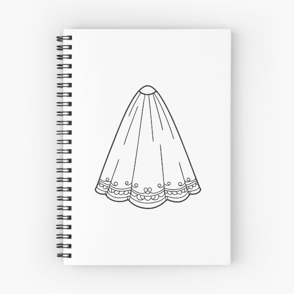 Item preview, Doodle illustration of a veil decorated with fine lace designs designed and sold by rasagamastore.