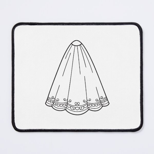 Item preview, Doodle illustration of a veil decorated with fine lace designs designed and sold by rasagamastore.