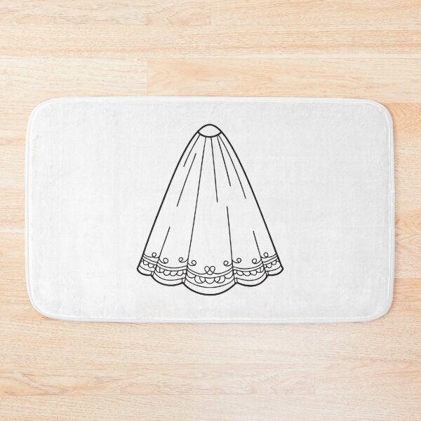 Item preview, Doodle illustration of a veil decorated with fine lace designs designed and sold by rasagamastore.