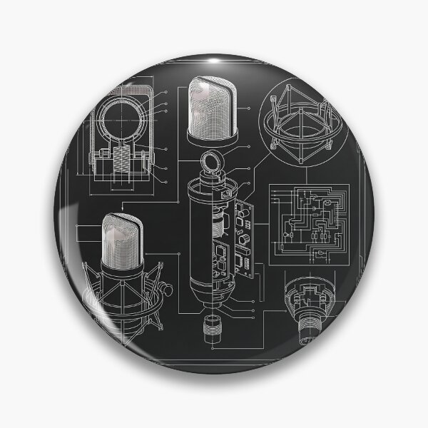 Item preview, Studio Microphone Blueprint - Audio Engineer & Podcaster Technical Schematic designed and sold by AZABSTORE.