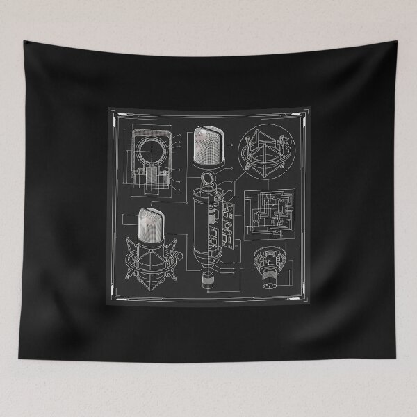Item preview, Studio Microphone Blueprint - Audio Engineer & Podcaster Technical Schematic designed and sold by AZABSTORE.