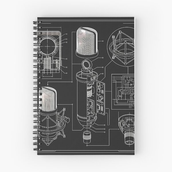Item preview, Studio Microphone Blueprint - Audio Engineer & Podcaster Technical Schematic designed and sold by AZABSTORE.
