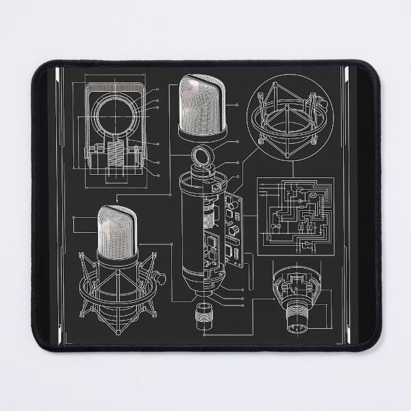 Item preview, Studio Microphone Blueprint - Audio Engineer & Podcaster Technical Schematic designed and sold by AZABSTORE.