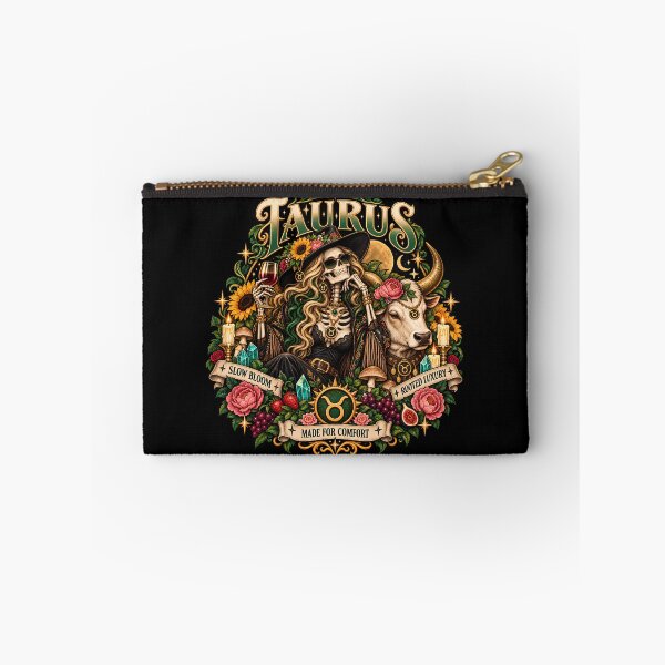 Item preview, Gothic Taurus Zodiac Witch – Skeleton, Bull & Botanical Astrology Art designed and sold by NinthLantern.