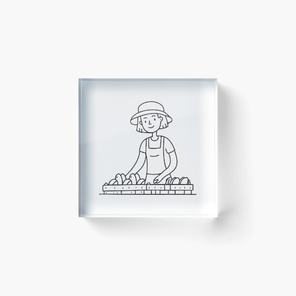 Item preview, Doodle illustration of a vendor setting vegetables neatly on a stall designed and sold by rasagamastore.
