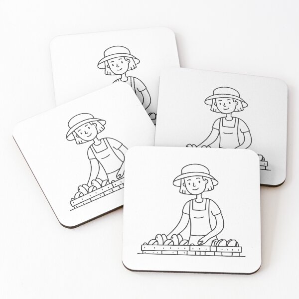 Item preview, Doodle illustration of a vendor setting vegetables neatly on a stall designed and sold by rasagamastore.