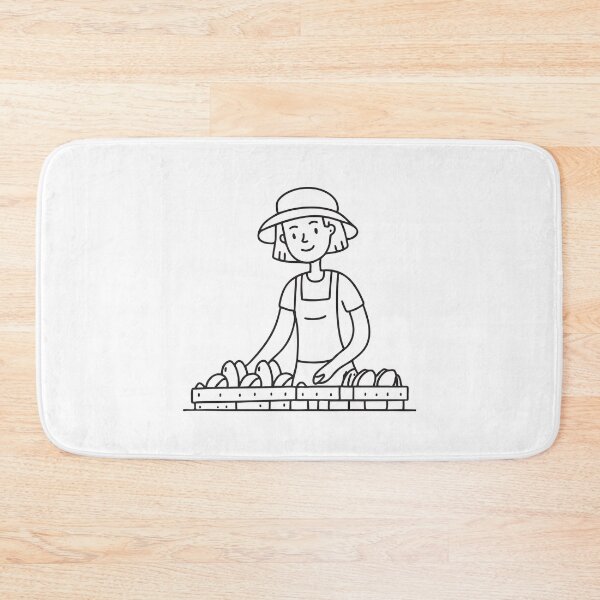 Item preview, Doodle illustration of a vendor setting vegetables neatly on a stall designed and sold by rasagamastore.