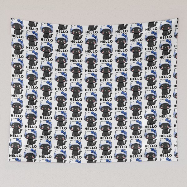Item preview, Adorable Black Kitty with Big Expressive Eyes Cute Cat Illustration designed and sold by AmirabbasGT.