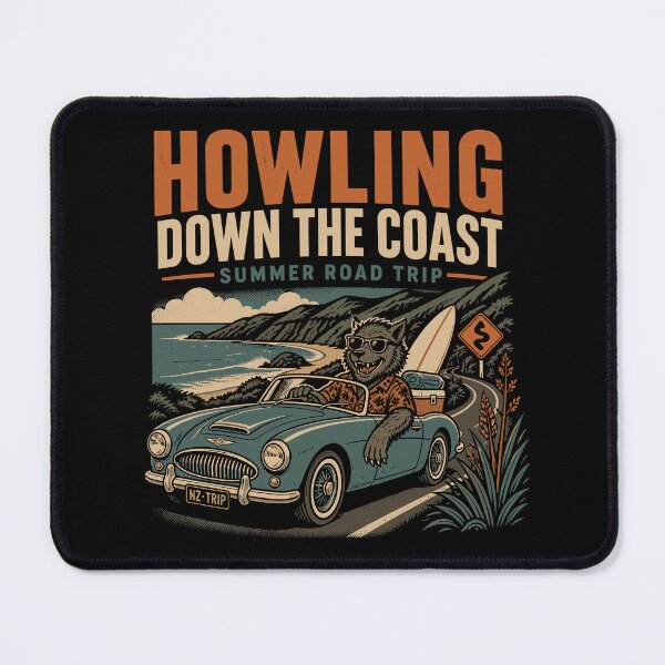 Item preview, Howling Down the Coast NZ Road Trip Wolf designed and sold by MvuuStudio.