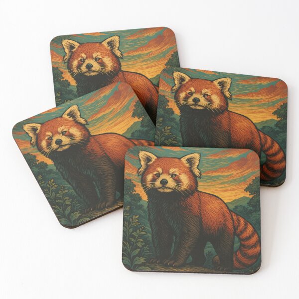 Item preview, Majestic Red Panda Elegance Vintage Poster designed and sold by PaintedPixels01.