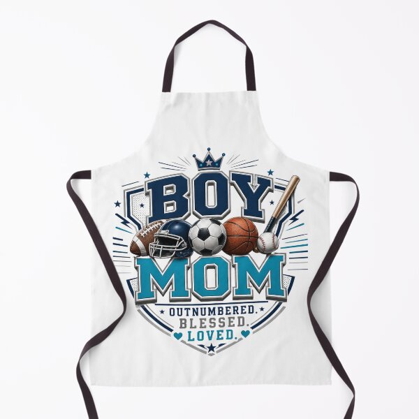 Item preview, Boy Mom Outnumbered Blessed Loved | Sports Mom Football Baseball Basketball Soccer Design designed and sold by Divine Boutique.