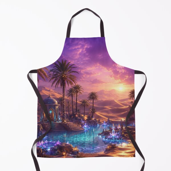 Item preview, Enchanted Crystal Desert Oasis at Sunset – Fantasy Landscape designed and sold by CreativeCharmCo.