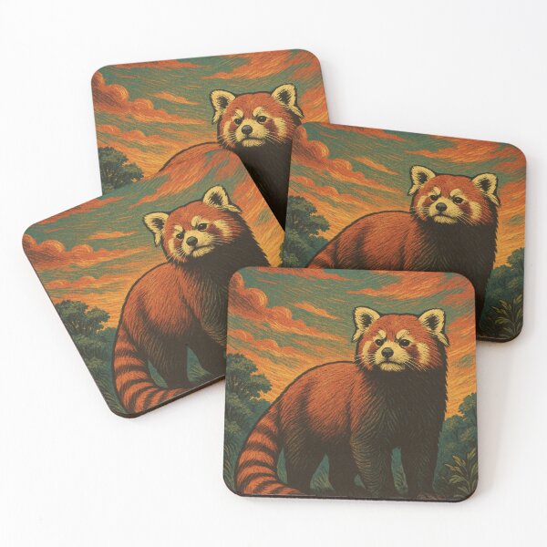 Item preview, Majestic Red Panda Elegance Vintage Poster designed and sold by PaintedPixels01.
