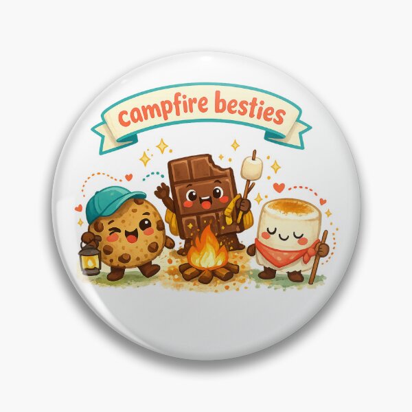 Item preview, Campfire Besties S'mores Cookie Chocolate Marshmallow Kawaii Art Design designed and sold by inkoutninja.