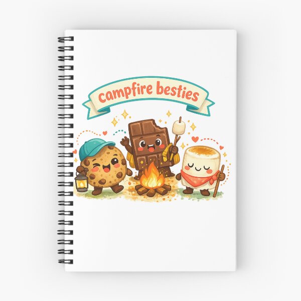 Item preview, Campfire Besties S'mores Cookie Chocolate Marshmallow Kawaii Art Design designed and sold by inkoutninja.