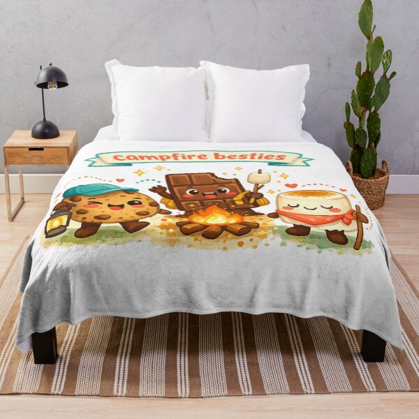 Item preview, Campfire Besties S'mores Cookie Chocolate Marshmallow Kawaii Art Design designed and sold by inkoutninja.