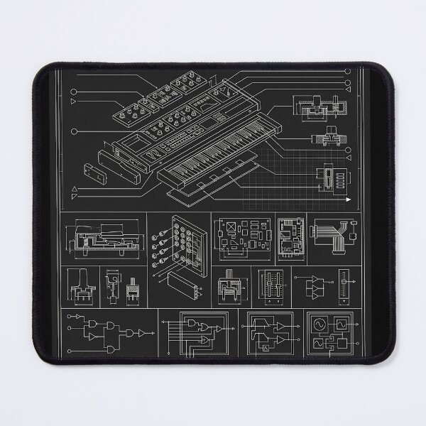 Item preview, Synthesizer, Analog Synth, Electronic Keyboard, Technical Schematic designed and sold by AZABSTORE.