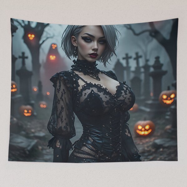Item preview, Hot Halloween Anime Girl Goth Mommy Waifu Woman designed and sold by Your New Fixation.