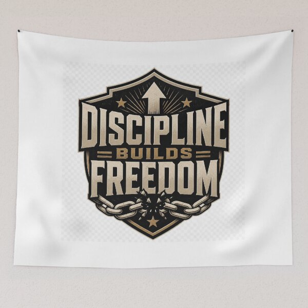 Item preview, Discipline Builds Freedom Motivational Mindset Typography designed and sold by TibbuTees.