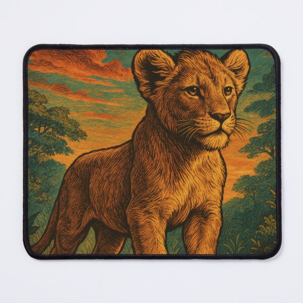 Item preview, Majestic Lion Cub Vintage Poster designed and sold by PaintedPixels01.