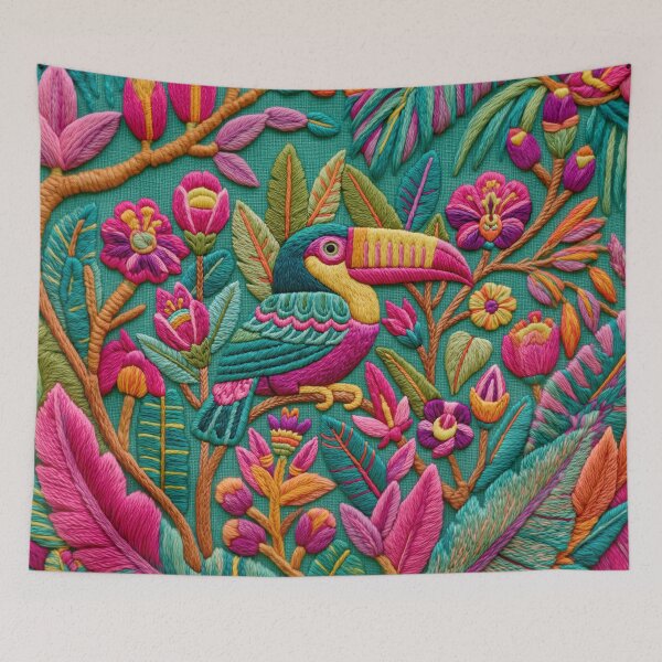 Item preview, Embroidery Toucan Jungle Garden designed and sold by artsandsoul.