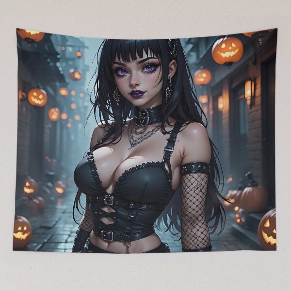Item preview, Hot Halloween Anime Girl Goth Mommy Waifu Woman designed and sold by Your New Fixation.
