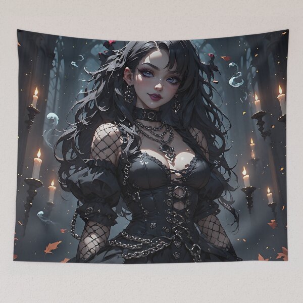 Item preview, Hot Halloween Anime Girl Goth Mommy Waifu Woman designed and sold by Your New Fixation.