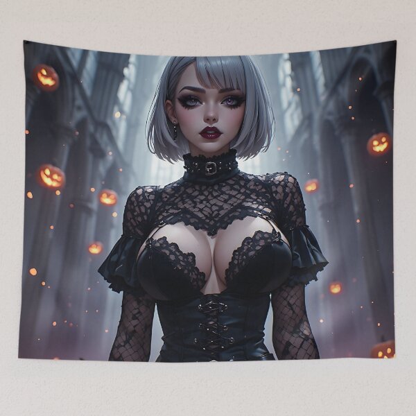 Item preview, Hot Halloween Anime Girl Goth Mommy Waifu Woman designed and sold by Your New Fixation.